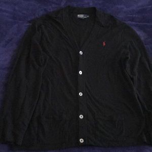 Black Ralph Lauren cotton cardigan